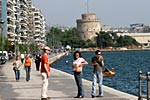 An der Promenade von Thessaloniki mit dem Weien Turm im Hintergrund